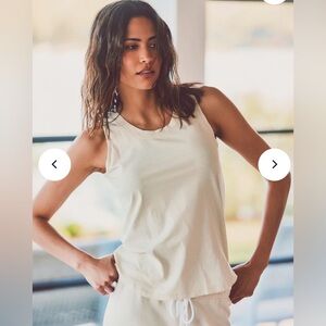 NWT Leallo Jilda Distressed Tank Top in Sand, Size Small